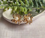 Pendientes con forma de rayos de sol dorados y perlas para fiestas y eventos - Quierox - Tienda Online