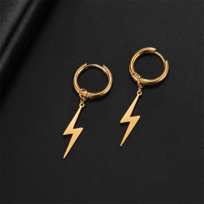 Pendientes de acero inoxidable chapados en relámpago - Quierox - Tienda Online