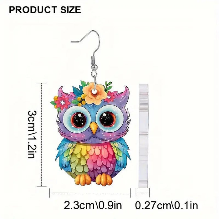 Pendientes de águila plana 2D coloridos de acrílico, estilo lindo - Quierox - Tienda Online