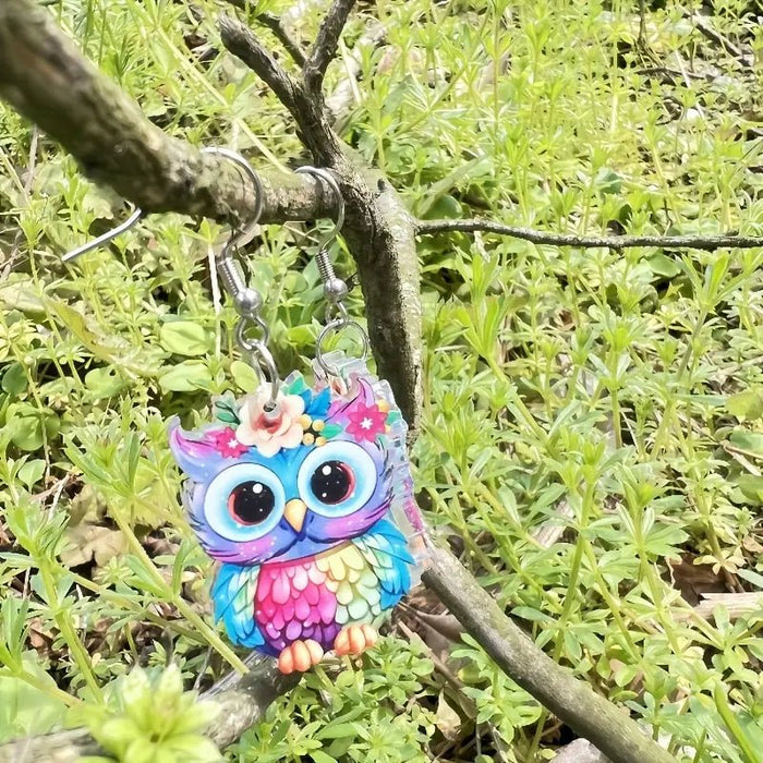 Pendientes de águila plana 2D coloridos de acrílico, estilo lindo - Quierox - Tienda Online