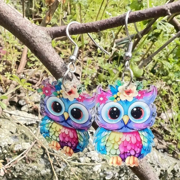 Pendientes de águila plana 2D coloridos de acrílico, estilo lindo - Quierox - Tienda Online