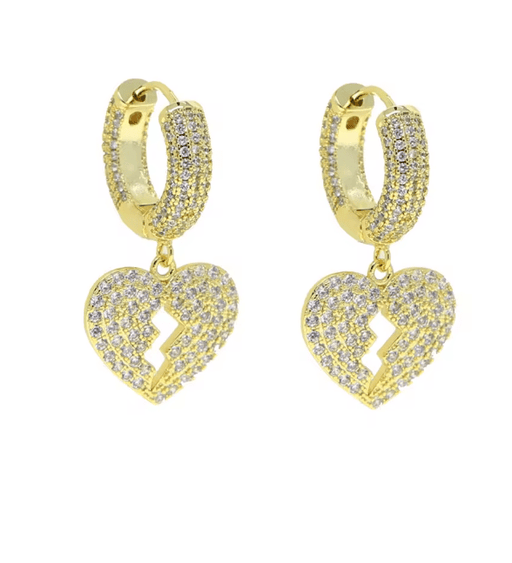 Pendientes de aro con colgante de corazón para hombre y mujer, joyería ostentosa - Quierox - Tienda Online