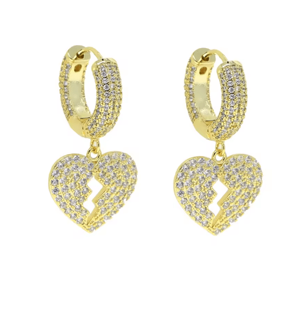 Pendientes de aro con colgante de corazón para hombre y mujer, joyería ostentosa - Quierox - Tienda Online