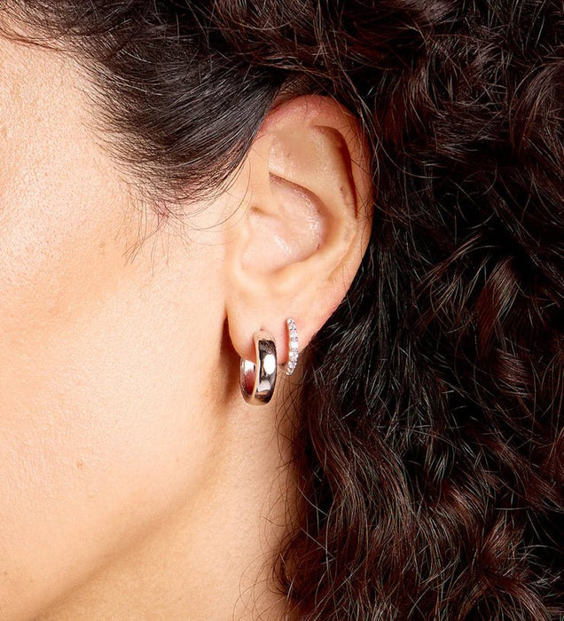 Pendientes de aro con diamante de imitacion para mujer - Quierox - Tienda Online