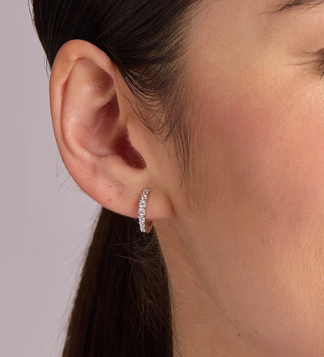 Pendientes de aro con diamante de imitacion para mujer - Quierox - Tienda Online
