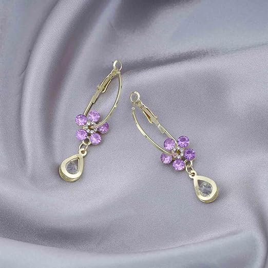 Pendientes De Aro Flor De Cristal Pendientes De Oro Lágrima Pendientes - Quierox - Tienda Online