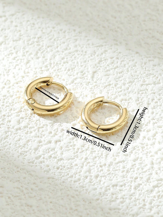 Pendientes de aro minimalistas de acero inoxidable para hombre, modernos y populares - Quierox - Tienda Online