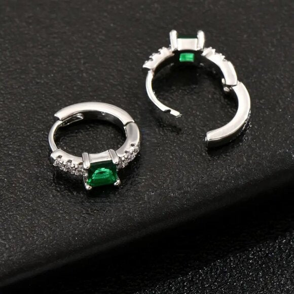 Pendientes de aro para mujer con incrustaciones de circonitas elegantes - Quierox - Tienda Online