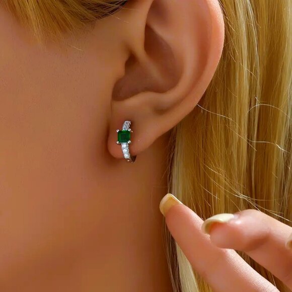 Pendientes de aro para mujer con incrustaciones de circonitas elegantes - Quierox - Tienda Online