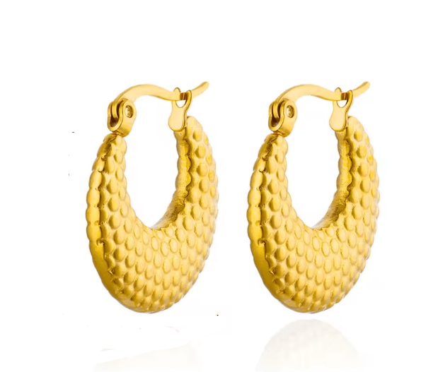 Pendientes de aro redondos de acero inoxidable de moda para mujer - Quierox - Tienda Online