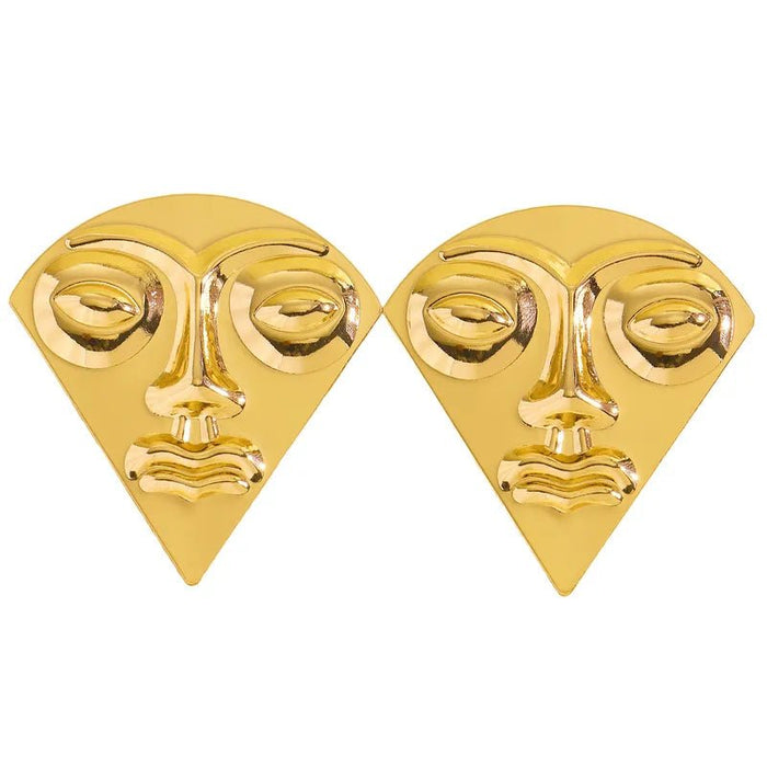 Pendientes de botón extragrandes con forma de alienígena para mujer, de hierro galvanizado - Quierox - Tienda Online