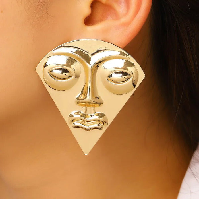 Pendientes de botón extragrandes con forma de alienígena para mujer, de hierro galvanizado - Quierox - Tienda Online