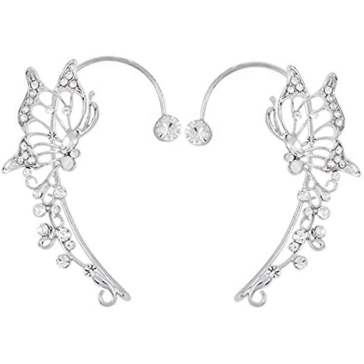 Pendientes de clip para mujer, sin perforar, con forma de mariposa y circonita, 2 piezas - Quierox - Tienda Online