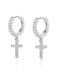 Pendientes de cruz con circonita cúbica - Quierox - Tienda Online