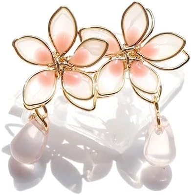 Pendientes de flores esmaltadas de inspiración Mori, con un exquisito diseño asimétrico - Quierox - Tienda Online