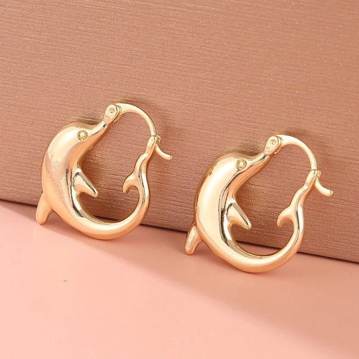 Pendientes encantadores con diseño de delfín pequeño - Quierox - Tienda Online
