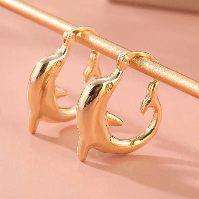 Pendientes encantadores con diseño de delfín pequeño - Quierox - Tienda Online