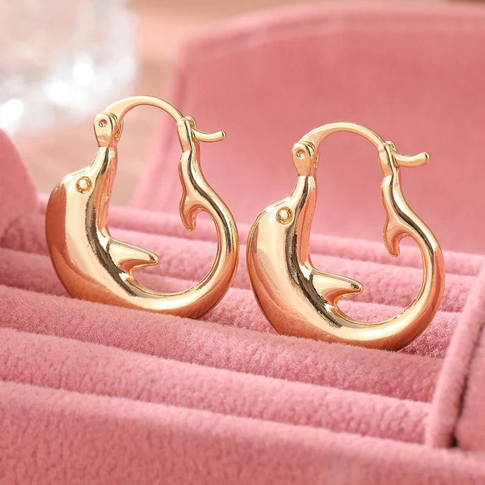 Pendientes encantadores con diseño de delfín pequeño - Quierox - Tienda Online