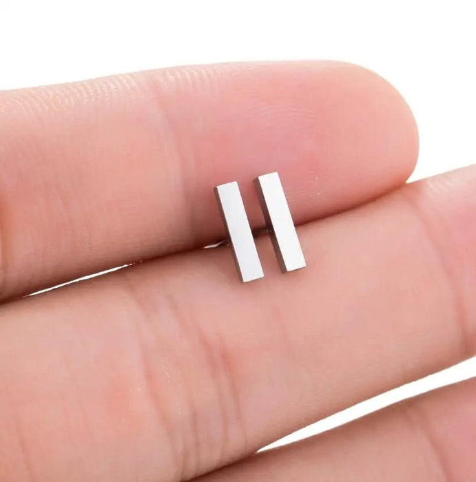 Pendientes finos en forma de palo , pendientes de barra pequeños - Quierox - Tienda Online