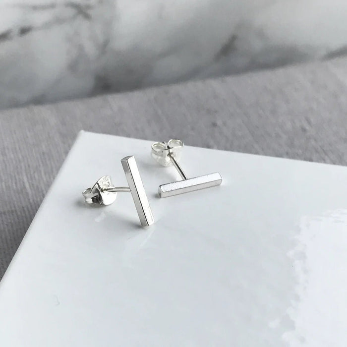 Pendientes finos en forma de palo , pendientes de barra pequeños - Quierox - Tienda Online