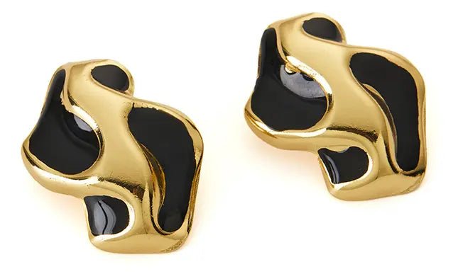 Pendientes geométricos irregulares de acero inoxidable dorados - Quierox - Tienda Online