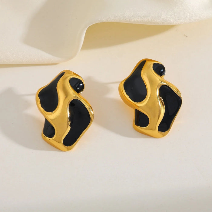 Pendientes geométricos irregulares de acero inoxidable dorados - Quierox - Tienda Online