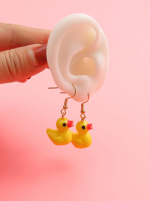 Pendientes largos con diseño de pato - Quierox - Tienda Online