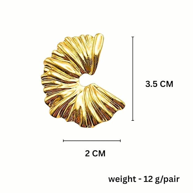 Pendientes texturizados dorados para mujer de acero inoxidable - Quierox - Tienda Online