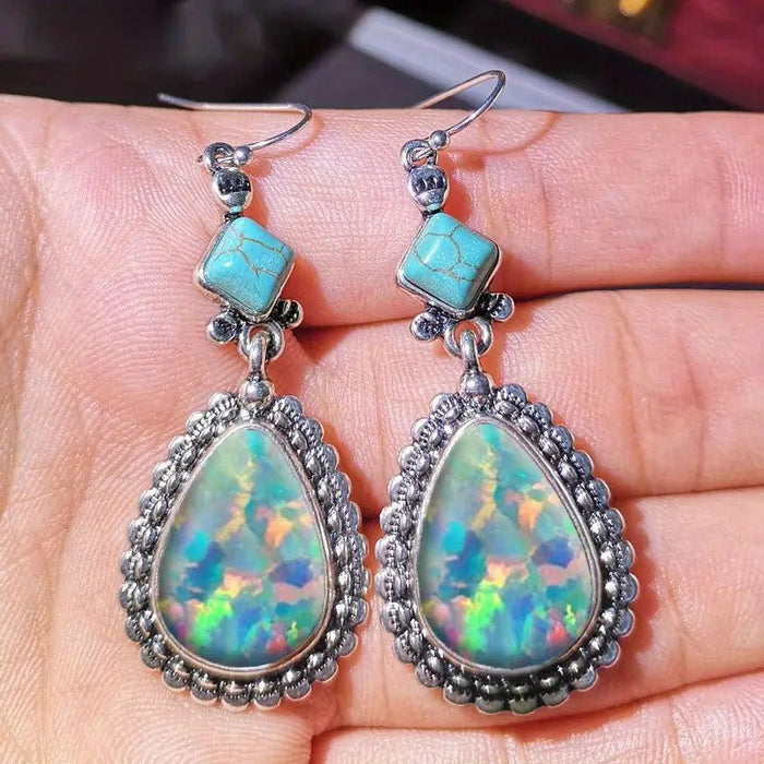 Pendientes vintage de moda, turquesa, bohemios, joyería para mujer - Quierox - Tienda Online