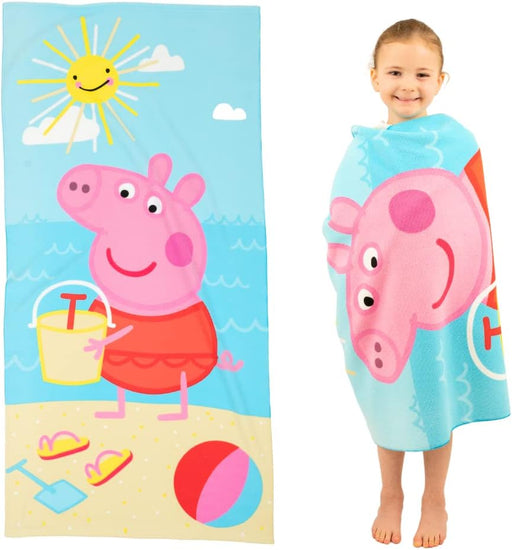 Peppa Pig Toalla de baño/piscina/playa 100% reciclada, súper suave y ligera para niños - Quierox - Tienda Online