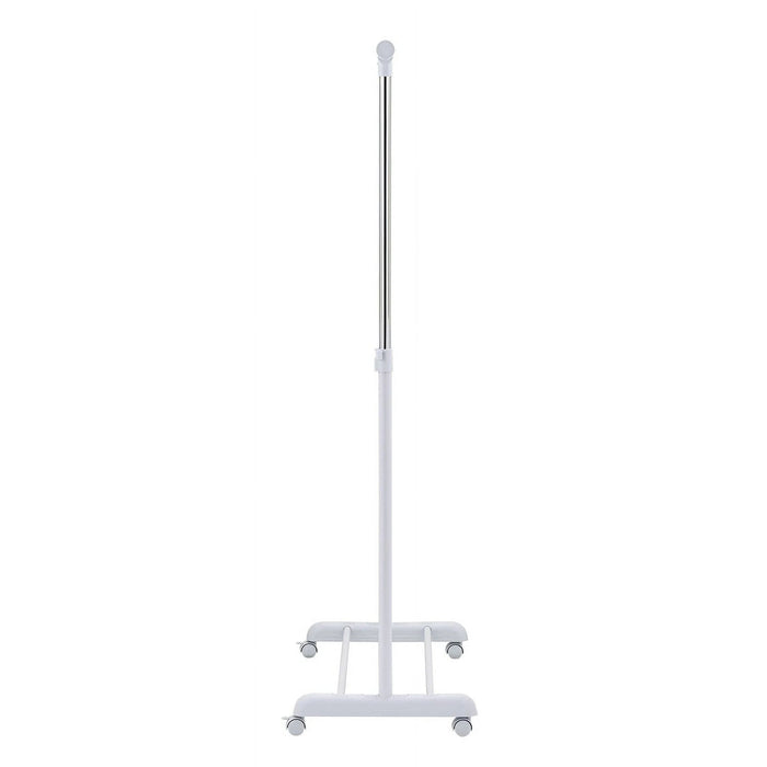 Perchero ajustable con ruedas Mainstays, de metal cromado, blanco, 84 - 121 cm de ancho x 44 cm de profundidad x 123,5 - 163 cm de alto - Quierox - Tienda Online