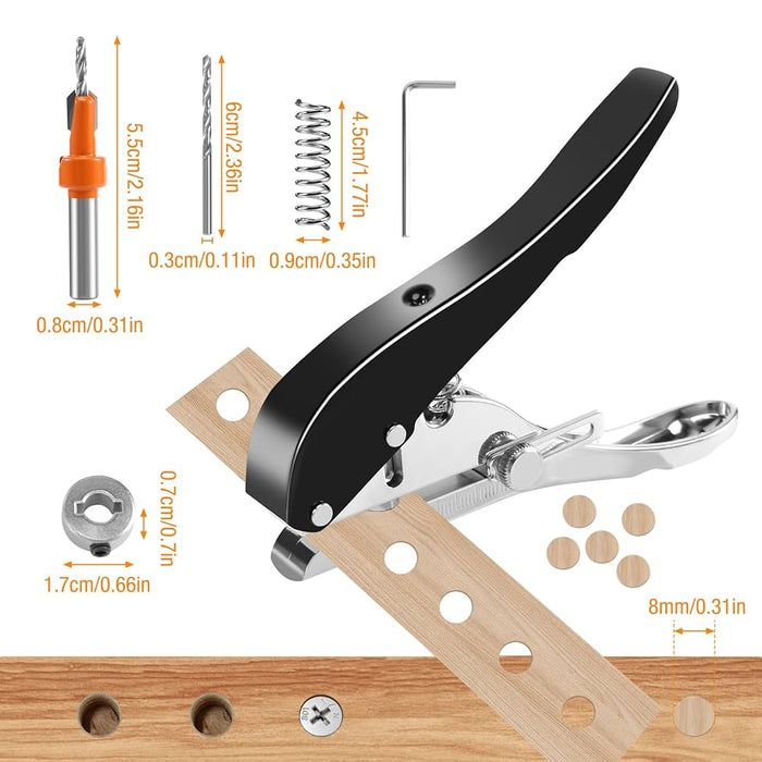 Perforadora de papel de 8 mm, tapas de tornillos, perforadora de orificios, alicates para perforar - Quierox - Tienda Online