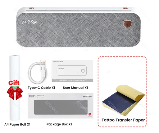 Peripage - Impresora térmica A4 de 304 DPI, papel de transferencia de tatuajes de 203dpi - Quierox - Tienda Online