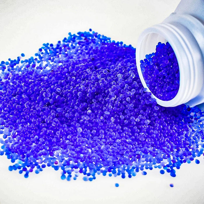 Perlas de gel de sílice azul reutilizables, secantes y absorbentes de humedad. 500 g - Quierox - Tienda Online