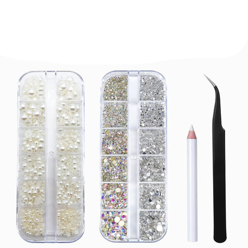Perlas de uñas de diamantes de imitación para arte de uñas, gemas transparentes para uñas - Quierox - Tienda Online