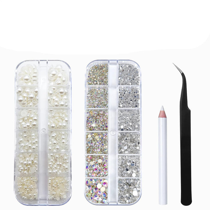 Perlas de uñas de diamantes de imitación para arte de uñas, gemas transparentes para uñas - Quierox - Tienda Online