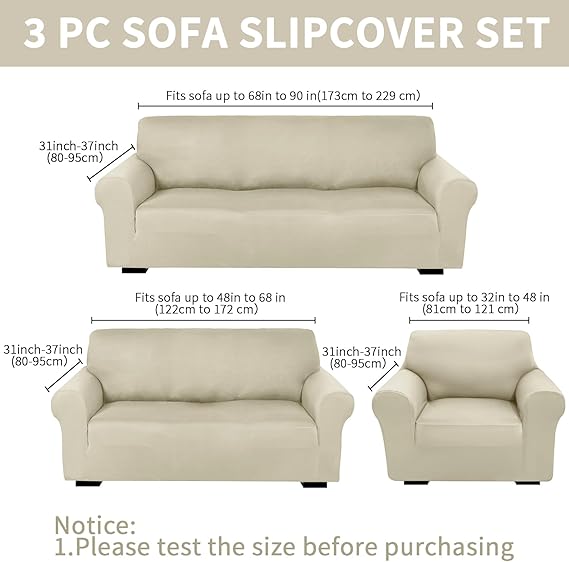 Peryiter Juego de 3 Fundas para Sofá, Cubiertas de Muebles para Sofá - Quierox - Tienda Online