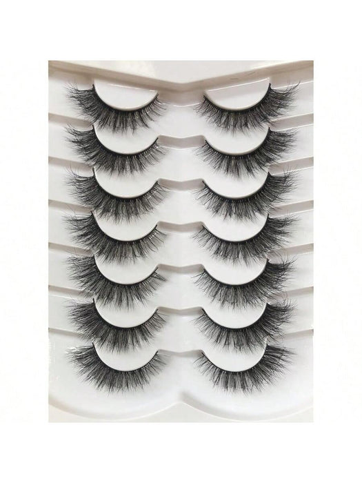 Pestañas postizas con efecto ojo de gato de visón sintético finas, 7 pares - Quierox - Tienda Online