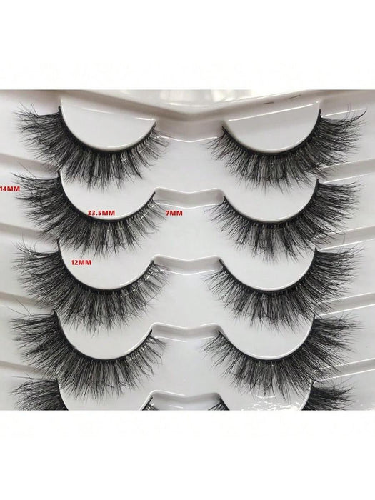 Pestañas postizas con efecto ojo de gato de visón sintético finas, 7 pares - Quierox - Tienda Online