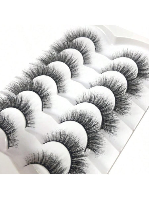 Pestañas postizas con efecto ojo de gato de visón sintético finas, 7 pares - Quierox - Tienda Online
