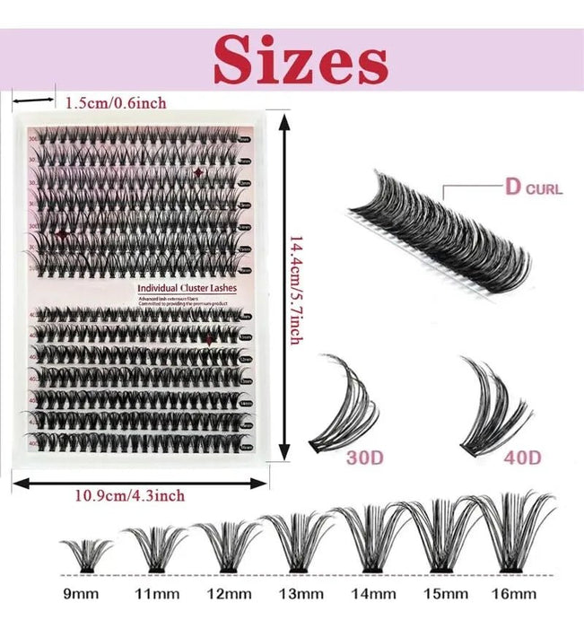Pestañas Postizas Kit Completo Con 280 Pestañas Individuales - Quierox - Tienda Online