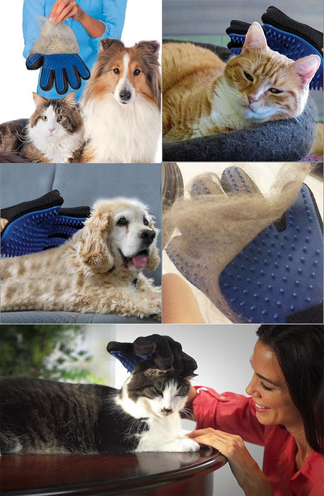 Pet Grooming Guante suave guante cepillo para polvo removedor de pelo de perro y gato manopla - Quierox - Tienda Online