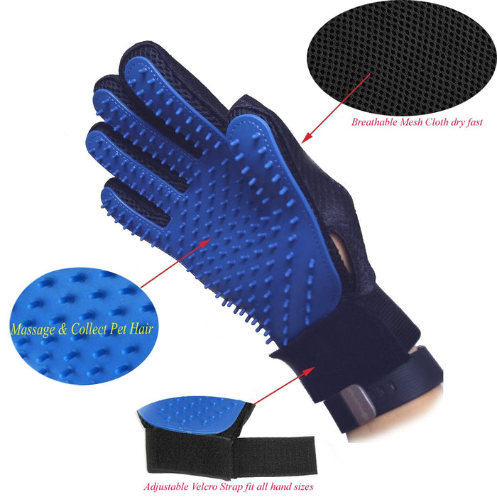 Pet Grooming Guante suave guante cepillo para polvo removedor de pelo de perro y gato manopla - Quierox - Tienda Online