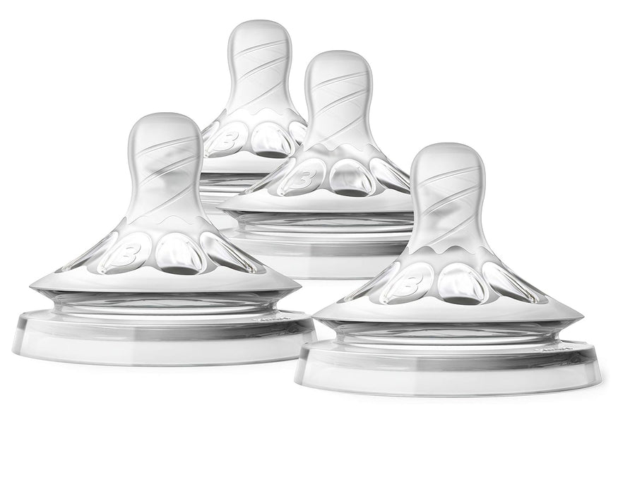 Philips Avent Natural Baby Tetina para Biberón de flujo medio, 3M+, pack de 4, SCF653/43 - Quierox - Tienda Online