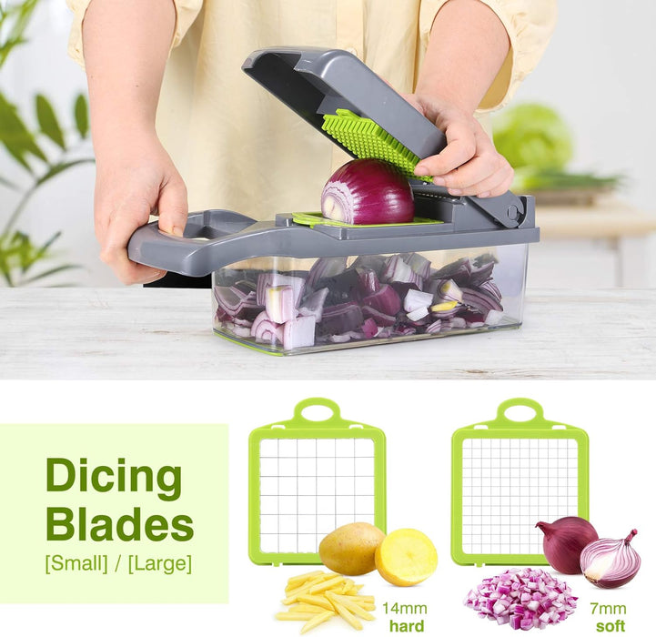 Picador de verduras, picador de cebolla multifuncional, picador de verduras de 15 pcs - Quierox - Tienda Online