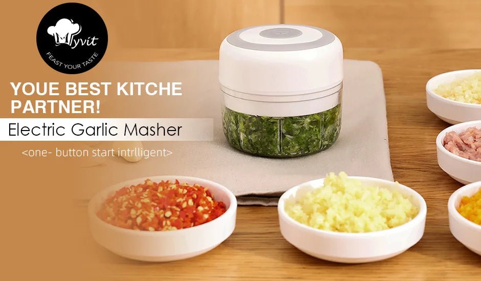 Picadora eléctrica de alimentos para cocina, Mini trituradora de ajo - Quierox - Tienda Online