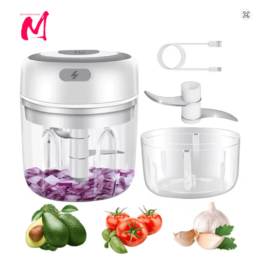 Picadora eléctrica de alimentos para cocina, Mini trituradora de ajo - Quierox - Tienda Online