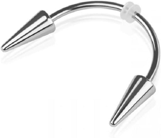 Piercing de acero inoxidable extremos Smiley Piercing Curvo Barbell - Quierox - Tienda Online