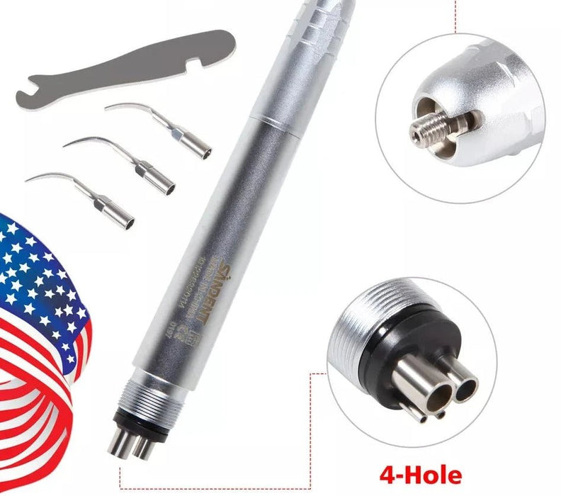 Pieza de mano escalador de aire dental ultrasónico estilo NSK 4 orificios + 3 puntas compatibles - Quierox - Tienda Online