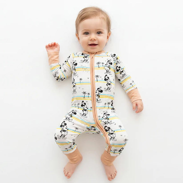 Pijama con cremallera de bambú con estampado de palmera y ratón de dibujos animados - Quierox - Tienda Online